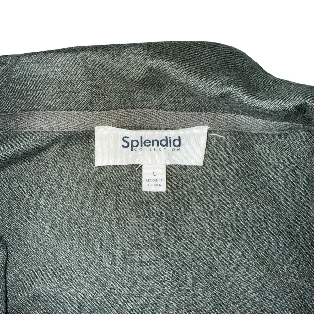 Women's Splendid Soleil Olive Soft Rayon-Linen Peached Twill Jacket (Size L) - Picture 3 of 8